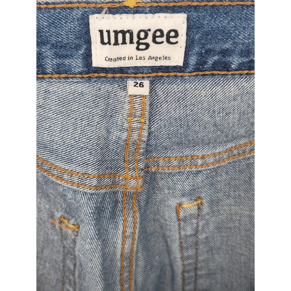 UMGEE Jeans Women's 26 High Rise Skinny Distressed Light Wash Button Fly Denim - Picture 4 of 6